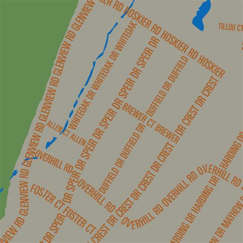 South Orange, New Jersey Typography Map