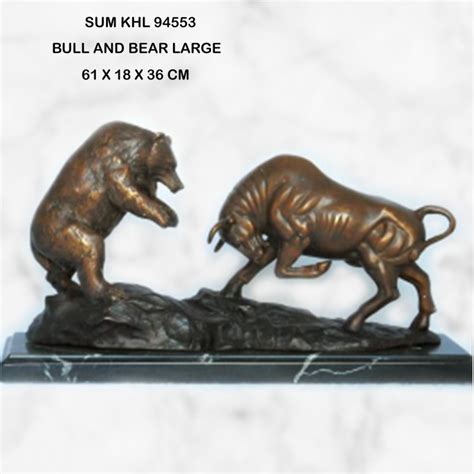 BULL AND BEAR STATUE IN BRONZE