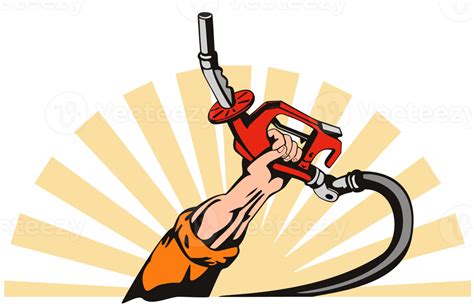 Hand Holding Gas Fuel Pump Nozzle 13869340 PNG