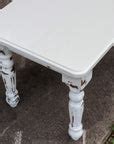 White Farmhouse Dining Table & Bench with Distressed Legs | Hazel Oak Farms