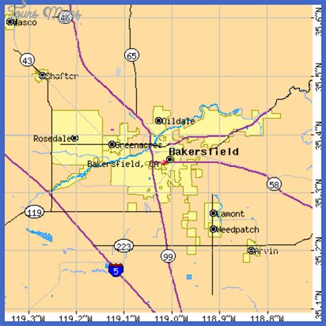 Bakersfield Map - ToursMaps.com