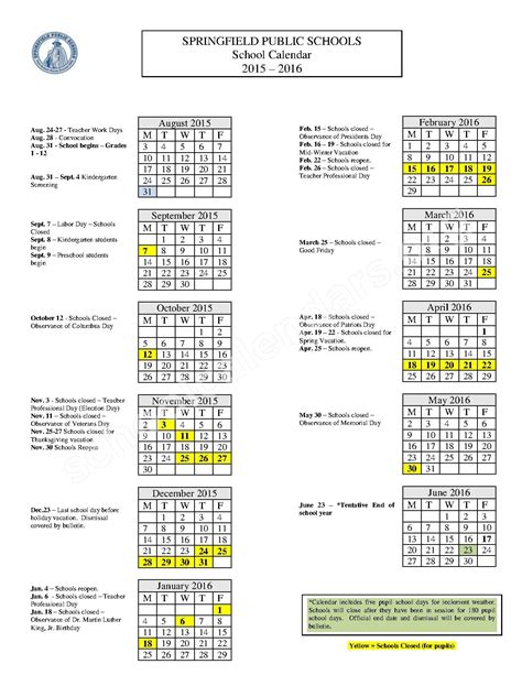 Springfield Missouri Public Schools Calendar 2024 - Schoolcalendars.net