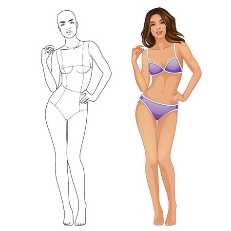 Fashion illustration female figure body template for fashion design 3716687 Vector Art at Vecteezy