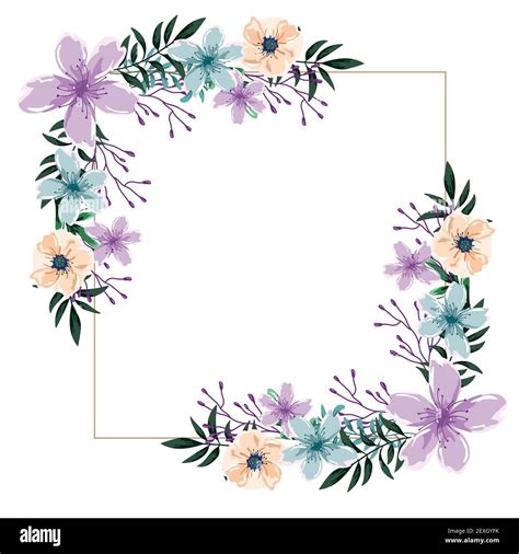 watercolor floral frame wild flowers Stock Vector Image & Art - Alamy