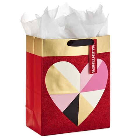 Hallmark Large Valentine's Day Gift Bag with Tissue Paper (Geometric Heart) | Walmart Canada