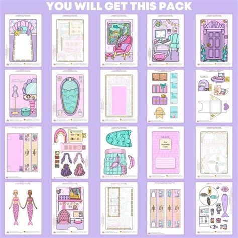 Printable Dollhouse Girls Activity Book, Mermaid Printable, Kids ...