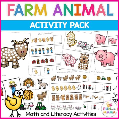 Farm Animal Activities for Preschool & Kindergarten - 40+ Literacy & Math Activities - Fun with ...