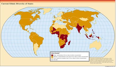 World Ethnic Diversity Map - world • mappery