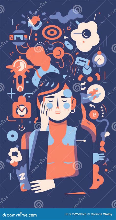 An Anxiety Concept Illustration Stock Illustration - Illustration of worry, people: 275259826