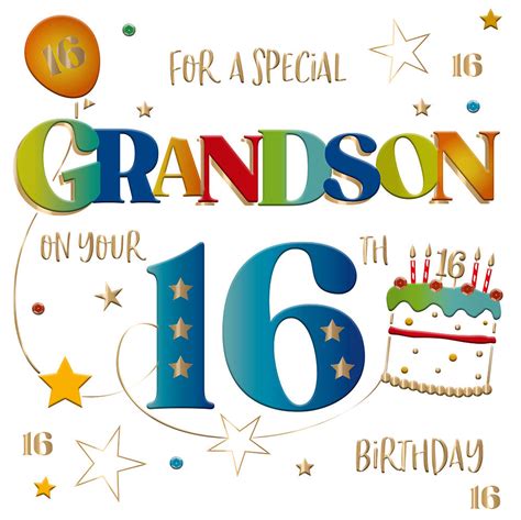 Special Grandson On Your 16th Birthday Greeting Card | Cards