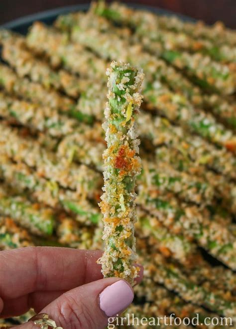 Panko Parmesan Crusted Asparagus | Girl Heart Food®