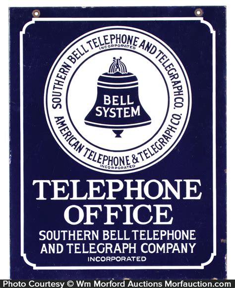 Bell System Telephone Office Porcelain Sign • Antique Advertising