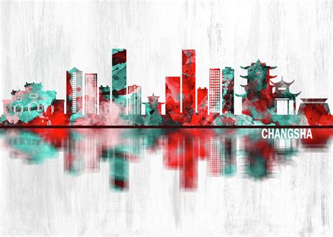 Changsha China Skyline Mixed Media by NextWay Art - Fine Art America