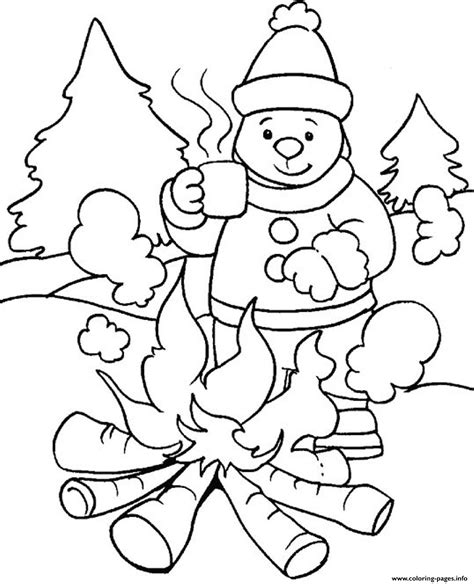 Warming With Fire In Winter Sfbbd Coloring page Printable