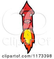 Cartoon of a Red Firework Rocket - Royalty Free Vector Clipart by lineartestpilot #1148285