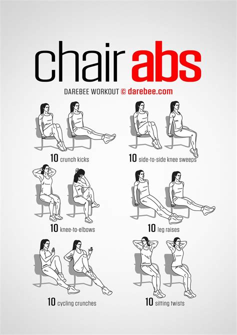 100 Office Workouts | Chair exercises for abs, Exercise, Office exercise