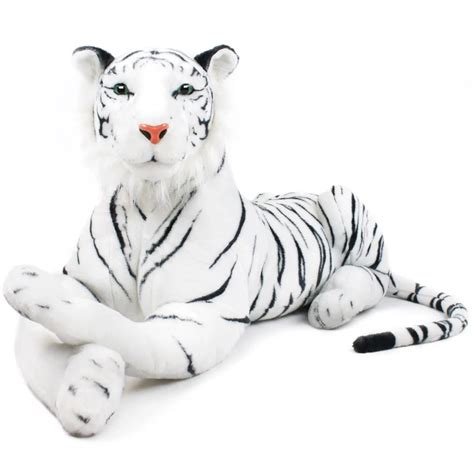 White Siberian Tiger Plush Toy - Large - Animal Decor