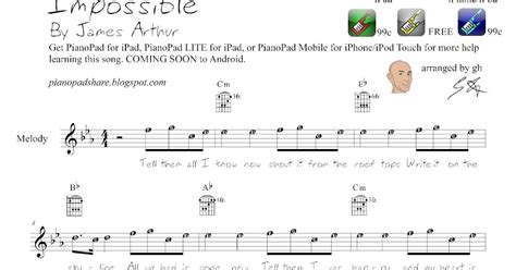 PianoPad Upload Community: "Impossible" by James Arthur - uploaded by GH