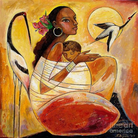 Sunshine Mother and Child Painting by Shijun Munns - Fine Art America