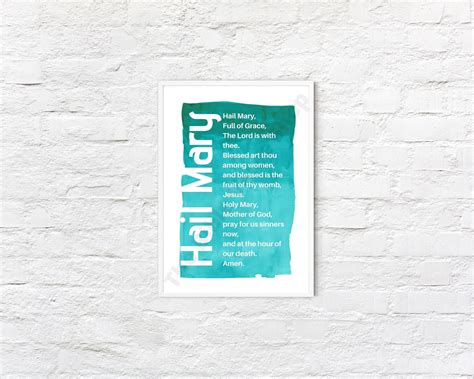 Hail Mary Digital Art Print. Instant Download Printable. Wall - Etsy