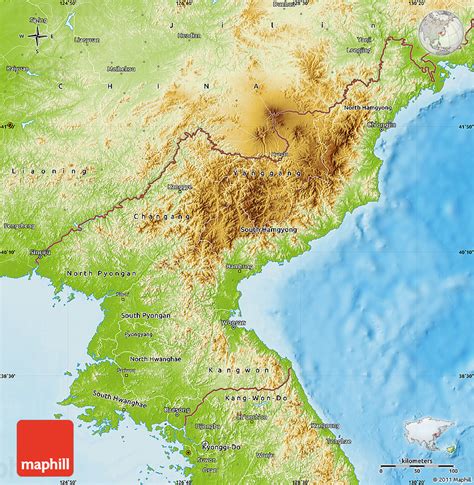 Physical Map of North Korea