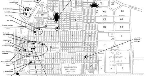 Salt lake city cemetery, Detailed map, Map