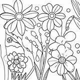 Colorful Garden Flowers Coloring Page 50884 40238 sketch template