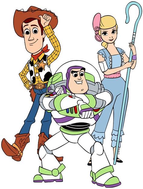 Clip art of Woody, Buzz Lightyear and Bo Peep from Toy Story 4 #disney ...