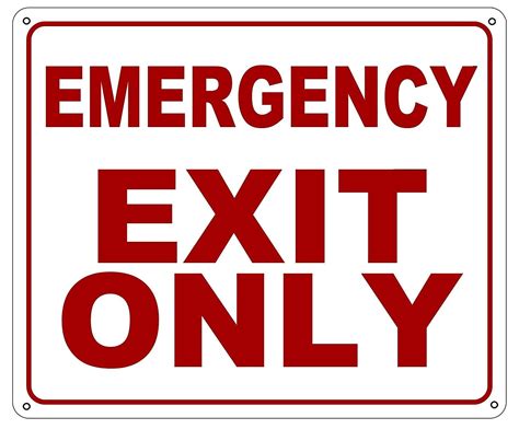 Emergency Exit Only Sign Printable