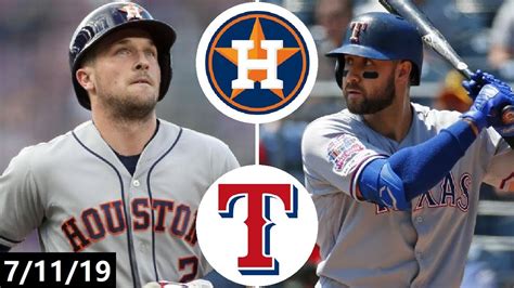 Houston Astros vs Texas Rangers Highlights | July 11, 2019 (2019 MLB ...