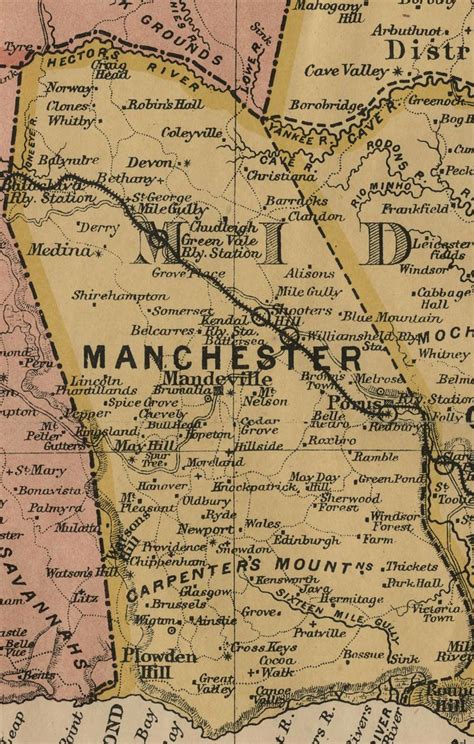 Manchester | Map of Jamaica, 1895. Taken from the Island of … | Flickr