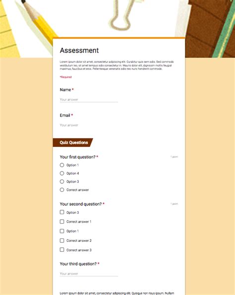 Free Google Forms Templates for Teachers