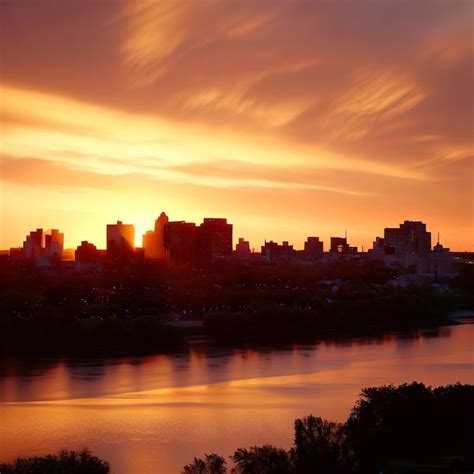 Premium AI Image | Sunset Saskatoon Skyline