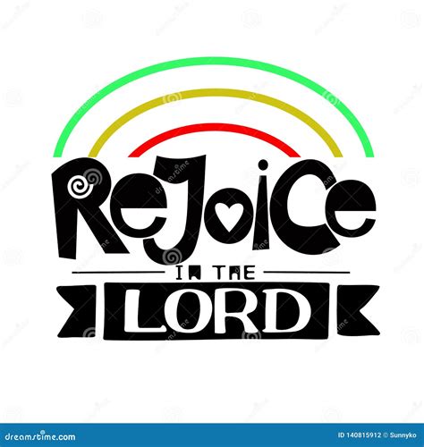 Hand Lettering with Bible Verse Rejoice in the Lord. Stock Vector - Illustration of believe ...