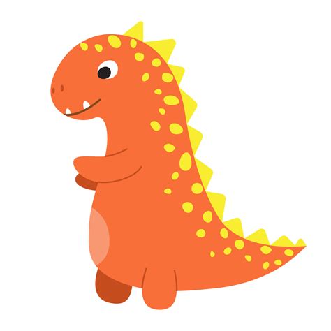 Funny cartoon dinosaur, cute illustration in flat style. Colorful print for clothes, books ...