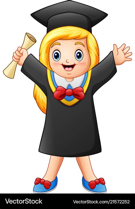 Graduate Flossing Girl Vector Cartoon Clipart Illustration | The Best ...