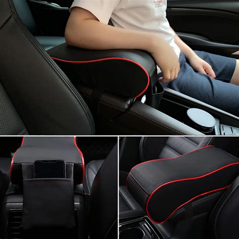 New Leather Car Armrest Pad Universal Auto Armrests Car Center Console Arm Rest Seat Box Pad ...