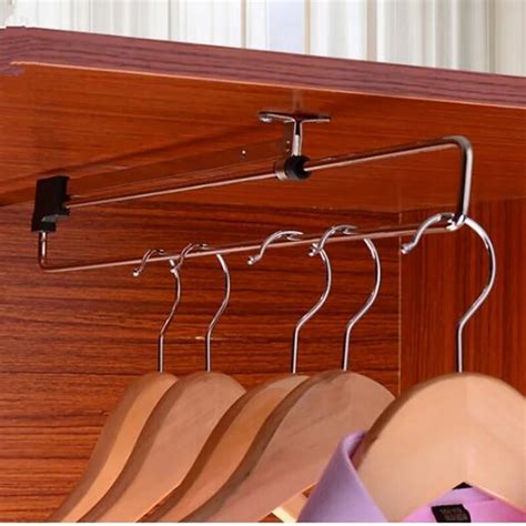 Telescopic clothes hanger rack storage rack Closet Rod wardrobe organizer Accessories-in Coat ...