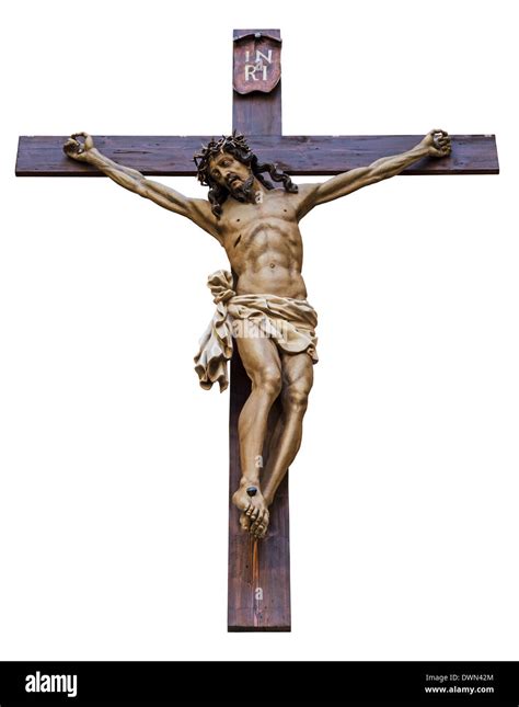 Crucifixion of Jesus Christ isolated on white background Stock Photo - Alamy