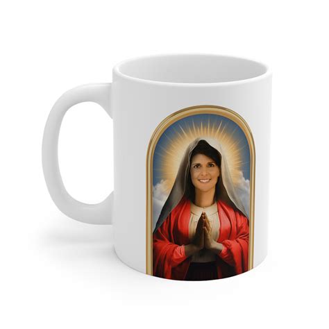 Saint Nikki Haley Prayer Candle Mug, Political Parody, Devotional ...