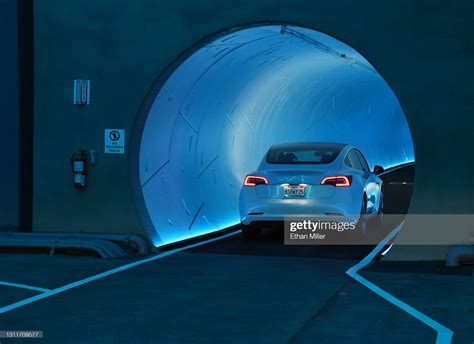 News Photo : A Tesla car drives through a tunnel in the... | Tunnel, Las vegas, Downtown fort ...