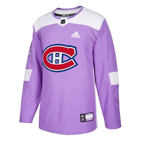 Hockey Fights Cancer Montreal Canadiens Purple 255J Adidas NHL Authent - Hockey Jersey Outlet
