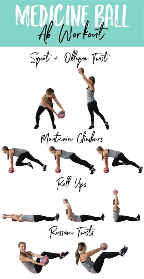 Medicine Ball Ab Workout • Ab Exercises with a Medicine Ball | Medicine ball ab workout ...