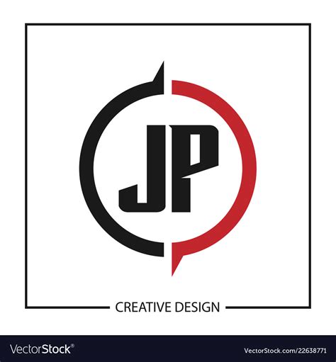 Initial letter jp logo template design Royalty Free Vector