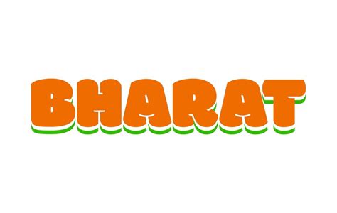 Premium Vector | India Bharat text in Indian flag colors Bharat ...