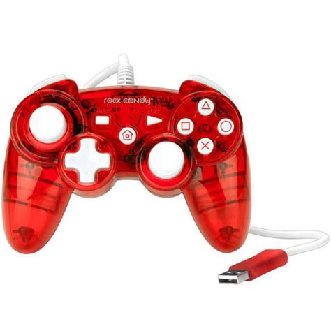 Rock Candy: PS3 Controller (Red) - Wired Games Accessories | Zavvi