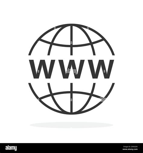 Internet http address icon. Vector WWW icon in flat design. World wide ...