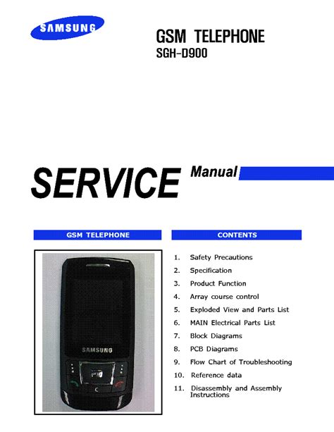 SAMSUNG SGH-D900 SM Service Manual download, schematics, eeprom, repair ...