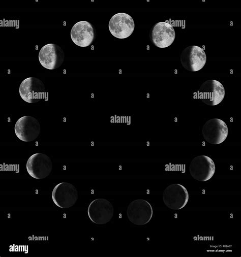 Phases de la Lune. Lune cycle lunaire Photo Stock - Alamy