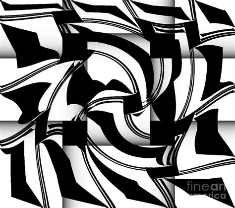 Geometric Art Black White Abstract No.173. Digital Art by Drinka Mercep